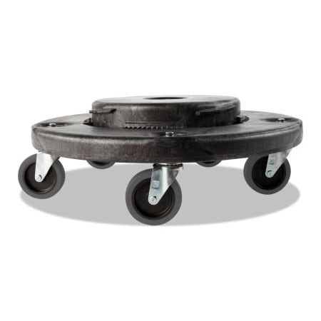 Rubbermaid Commercial Rubbermaid Brute Quiet Dolly, 250 lb. Capacity, 18 1/4in Dia., Black - FG264043BLA